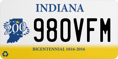 IN license plate 980VFM