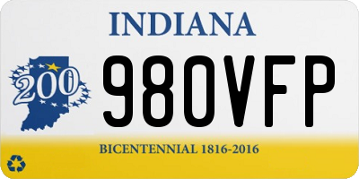 IN license plate 980VFP