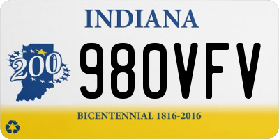 IN license plate 980VFV