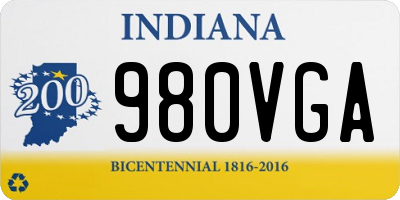 IN license plate 980VGA