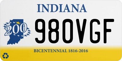 IN license plate 980VGF
