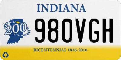 IN license plate 980VGH