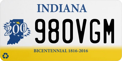 IN license plate 980VGM