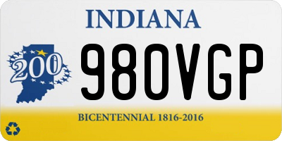 IN license plate 980VGP