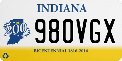 IN license plate 980VGX