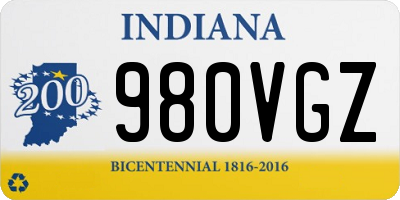 IN license plate 980VGZ