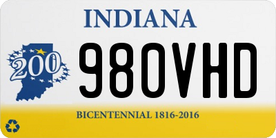 IN license plate 980VHD