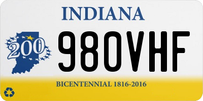 IN license plate 980VHF