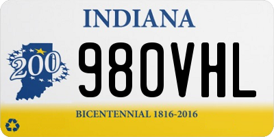 IN license plate 980VHL