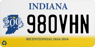 IN license plate 980VHN