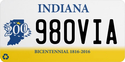 IN license plate 980VIA