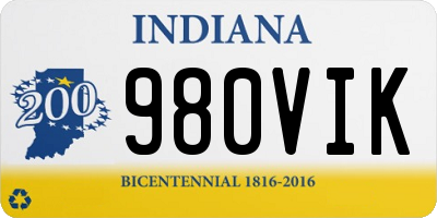 IN license plate 980VIK