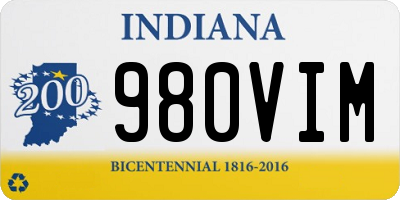 IN license plate 980VIM