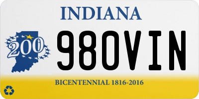 IN license plate 980VIN