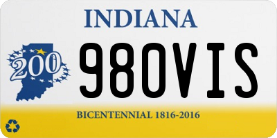 IN license plate 980VIS