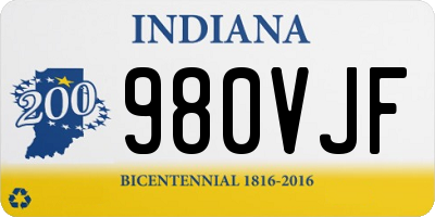 IN license plate 980VJF