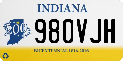 IN license plate 980VJH