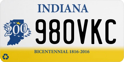 IN license plate 980VKC