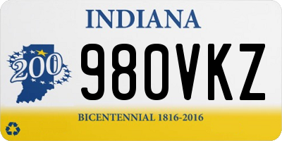 IN license plate 980VKZ