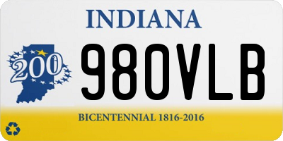 IN license plate 980VLB
