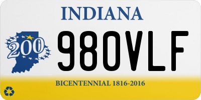 IN license plate 980VLF