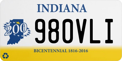 IN license plate 980VLI