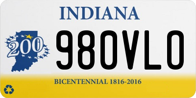 IN license plate 980VLO
