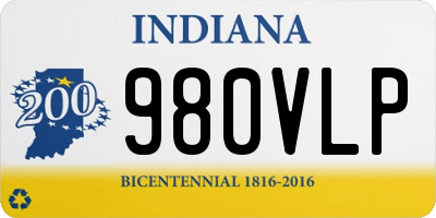 IN license plate 980VLP