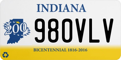 IN license plate 980VLV