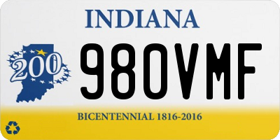 IN license plate 980VMF