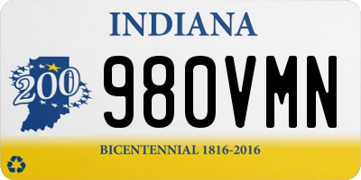 IN license plate 980VMN