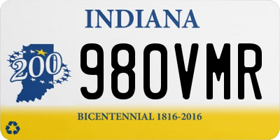 IN license plate 980VMR