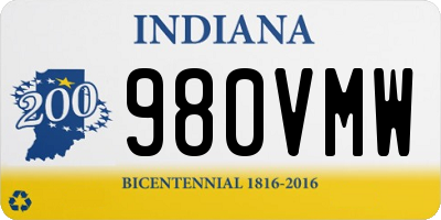 IN license plate 980VMW