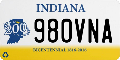 IN license plate 980VNA