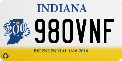 IN license plate 980VNF