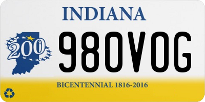 IN license plate 980VOG