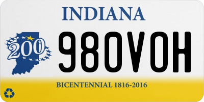 IN license plate 980VOH