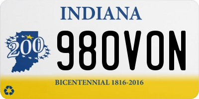 IN license plate 980VON