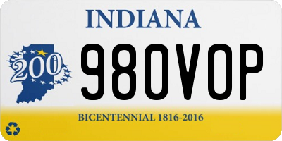 IN license plate 980VOP