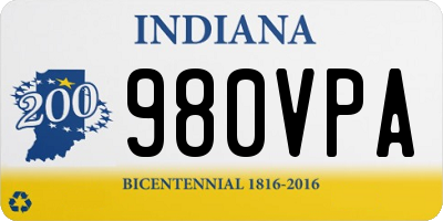 IN license plate 980VPA