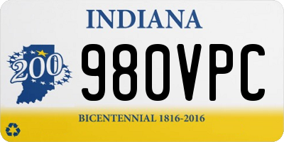 IN license plate 980VPC