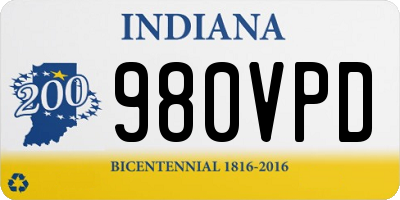 IN license plate 980VPD