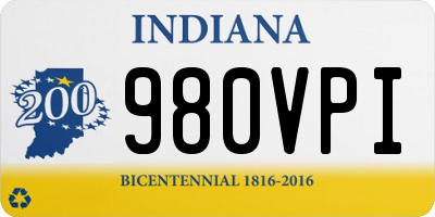 IN license plate 980VPI