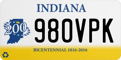 IN license plate 980VPK
