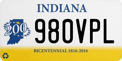 IN license plate 980VPL