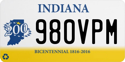 IN license plate 980VPM