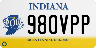 IN license plate 980VPP
