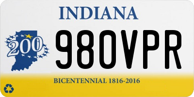 IN license plate 980VPR