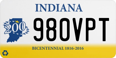 IN license plate 980VPT