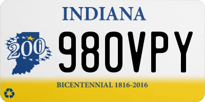 IN license plate 980VPY